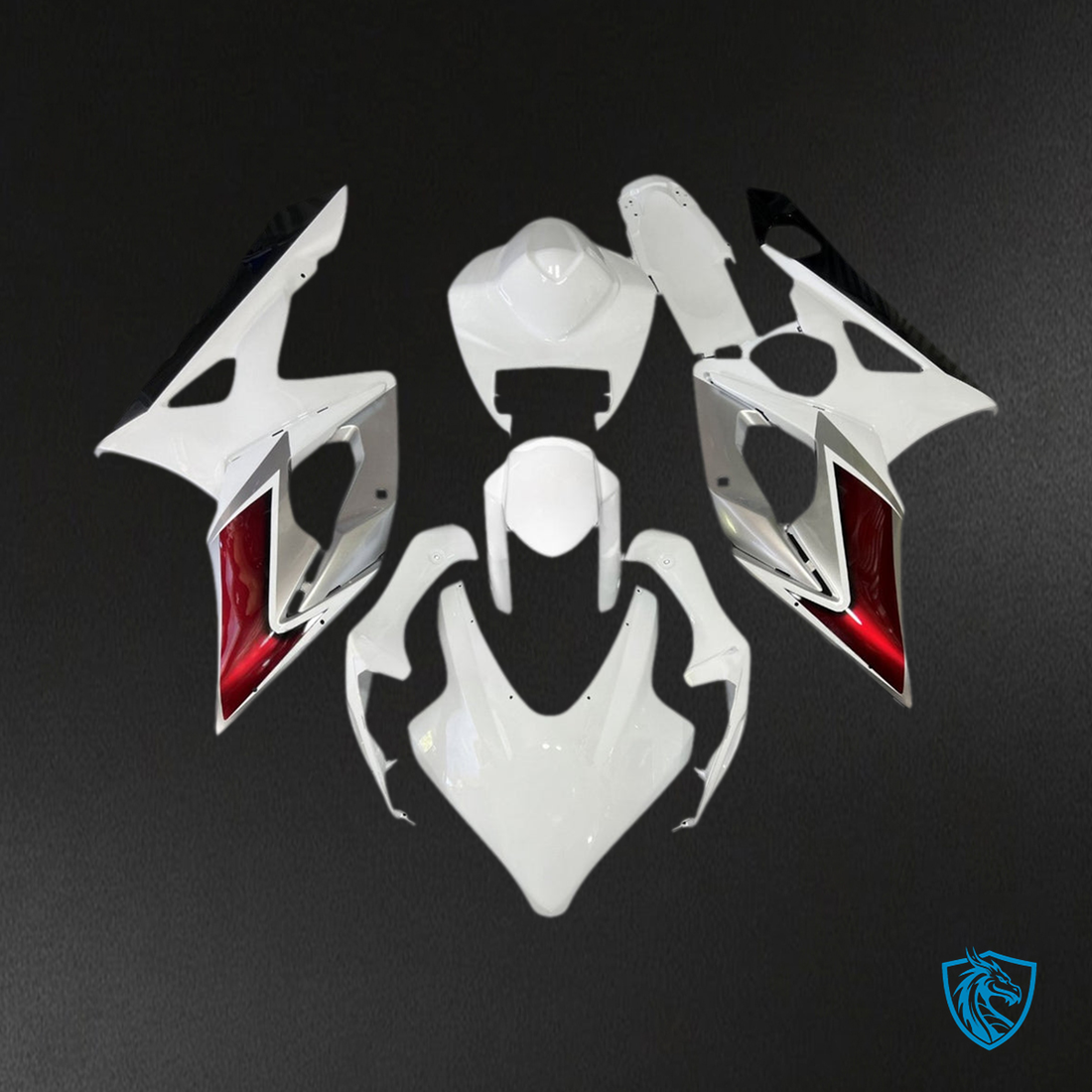 Suzuki GSXR1000 (2005-2006) Gloss White & Red K5 Injection Fairing Kit | ABS Bodywork