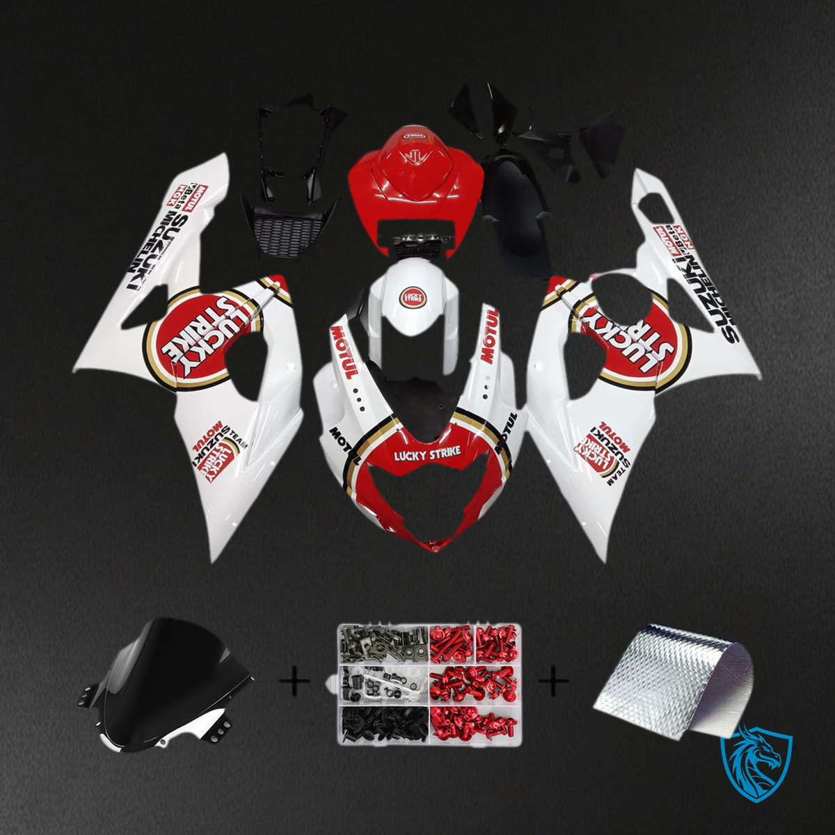 Suzuki GSXR1000 (2005-2006) White & Red Generic - MERGEment Motorcycle Fairings Kit