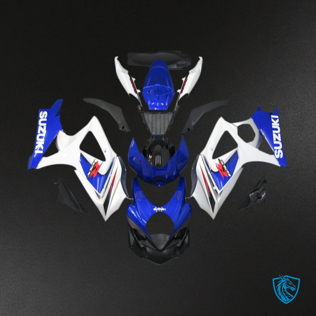 Suzuki GSXR1000 (2007-2008) Blue, Black & White Generic Fairing Kit - Aftermarket ABS Bodywork