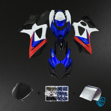 Suzuki GSXR1000 (2007-2008) Gloss Blue, White & Red Injection Fairing Kit | ABS Bodywork