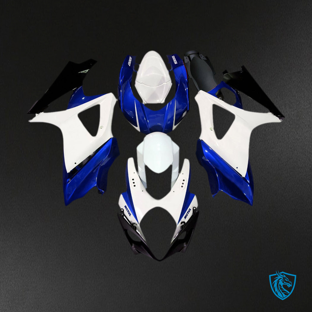 Suzuki GSXR1000 (2007-2008) Gloss Blue & Gloss Black - MERGEment Motorcycle Fairings Kit
