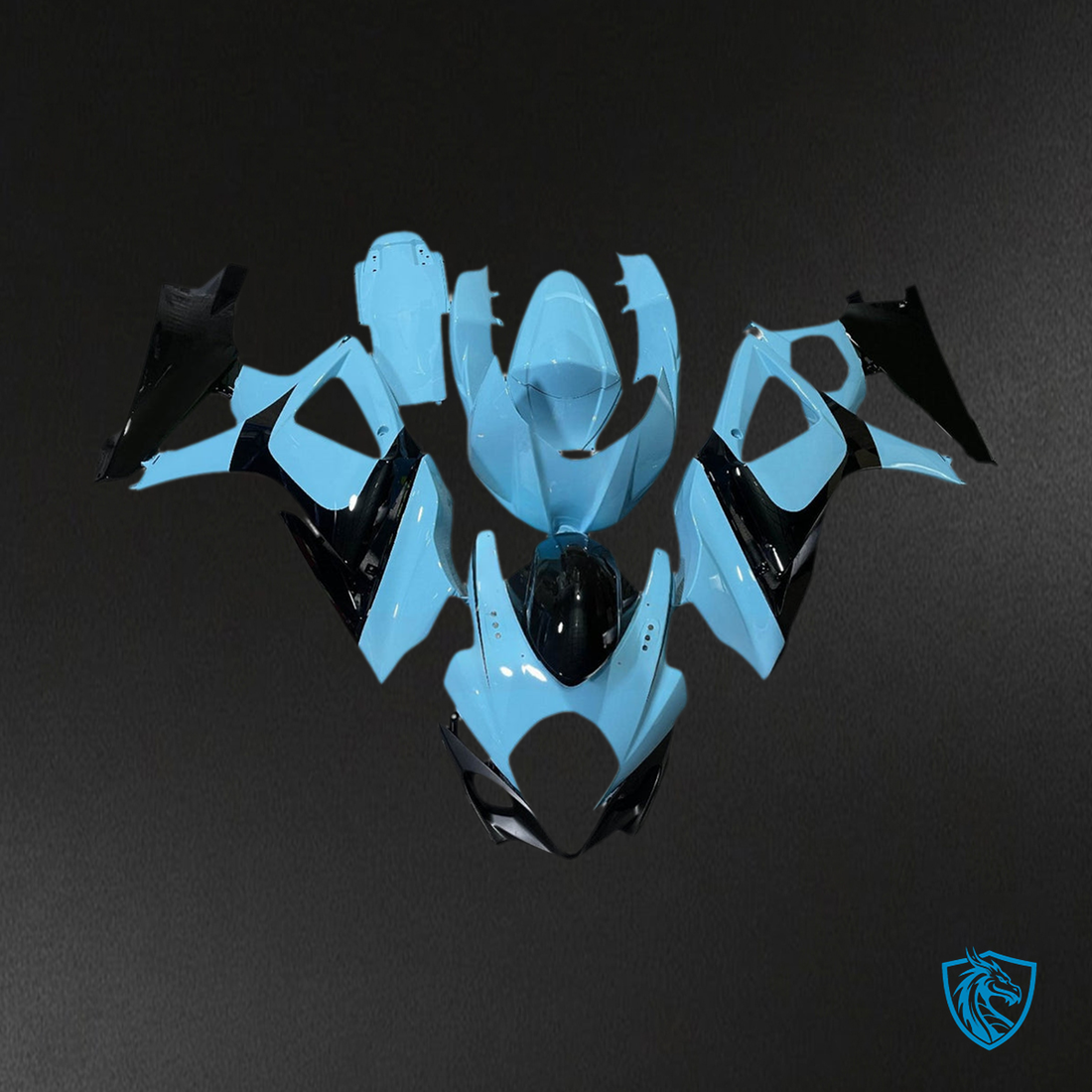 Suzuki GSXR1000 (2007-2008) Light Blue & Black Injection Fairing Kit - Aftermarket ABS Bodywork