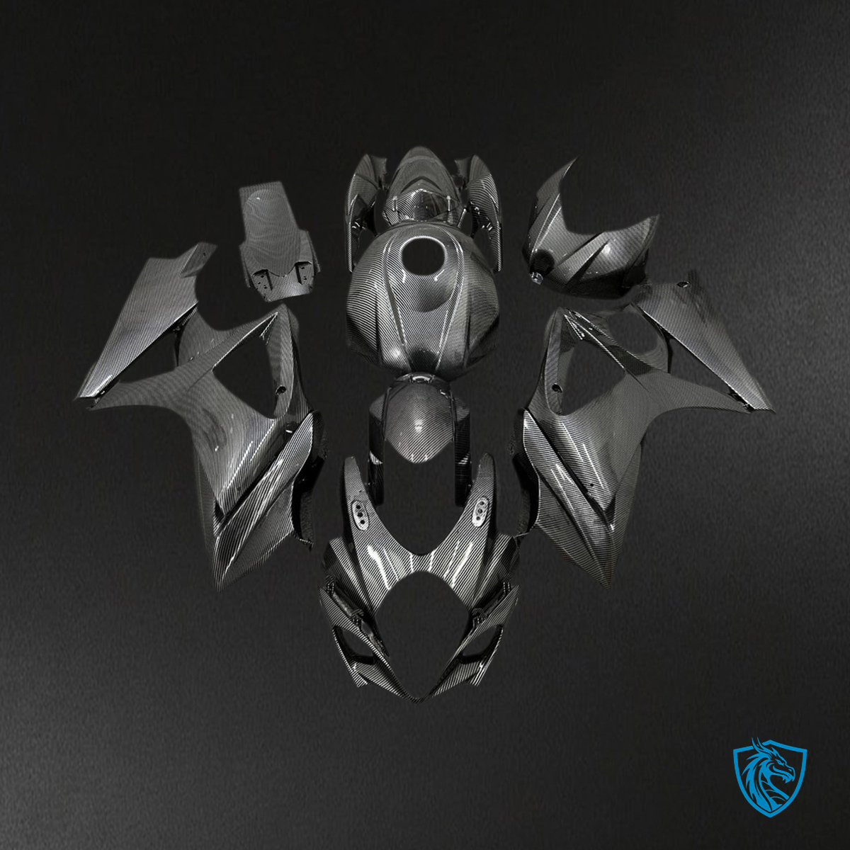 Suzuki GSXR1000 (2007-2008) Black & Matte Gray Injection Fairing Kit | ABS Bodywork