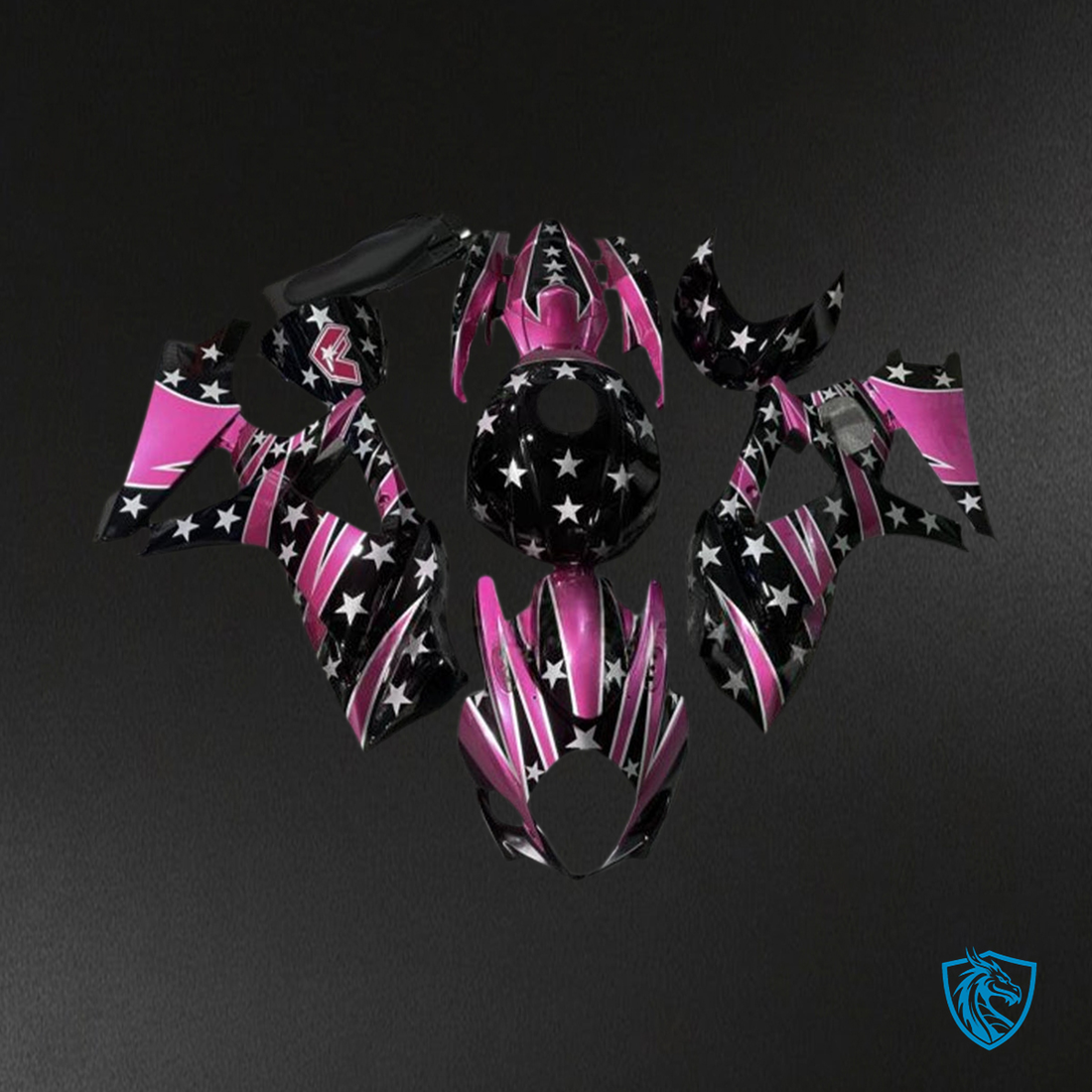 Suzuki GSXR1000 (2007-2008) Pink & Black Sater Injection - Custom ABS Fairing Kit