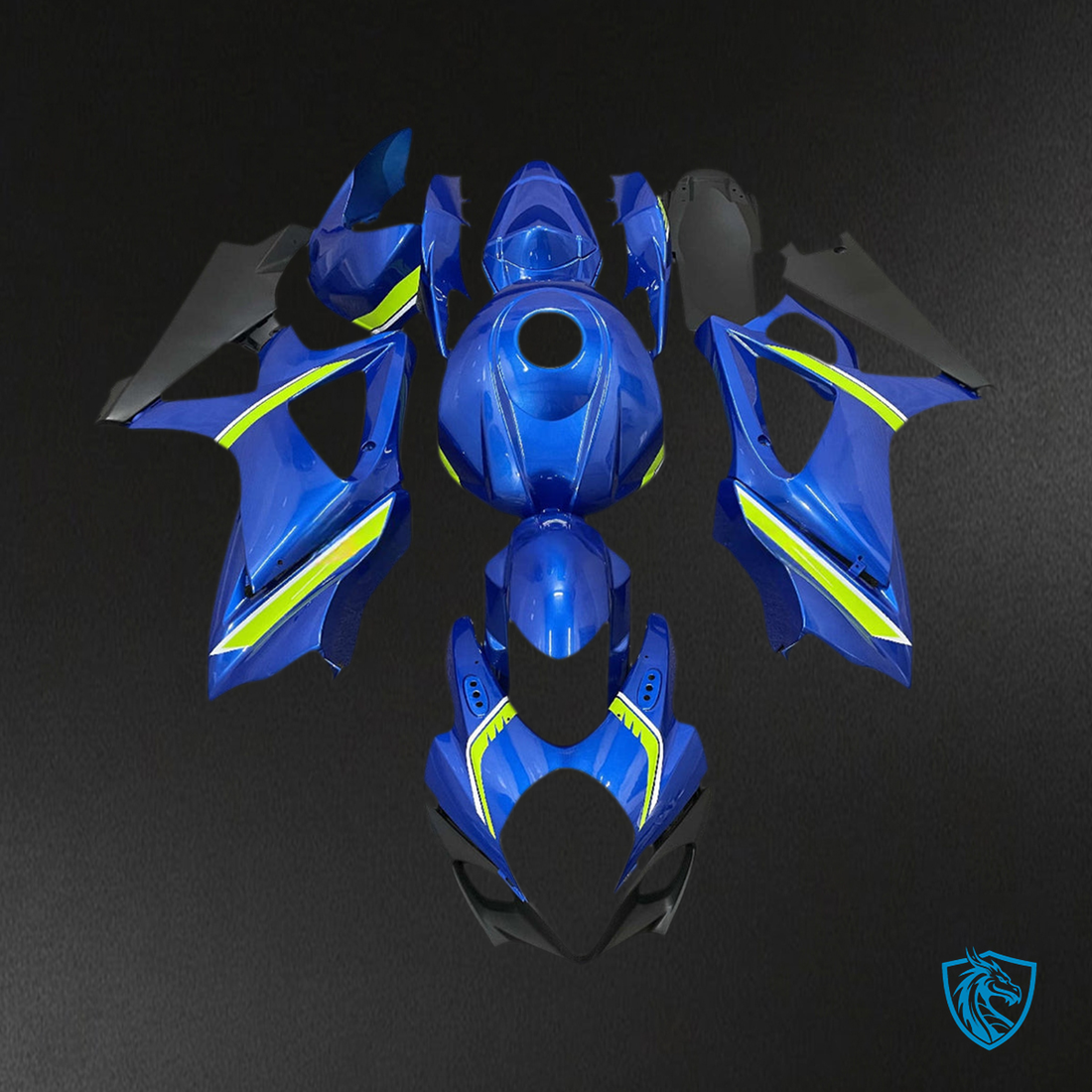 Suzuki GSXR1000 (2007-2008) Gloss Blue & Green Injection - MERGEment Motorcycle Fairings Kit