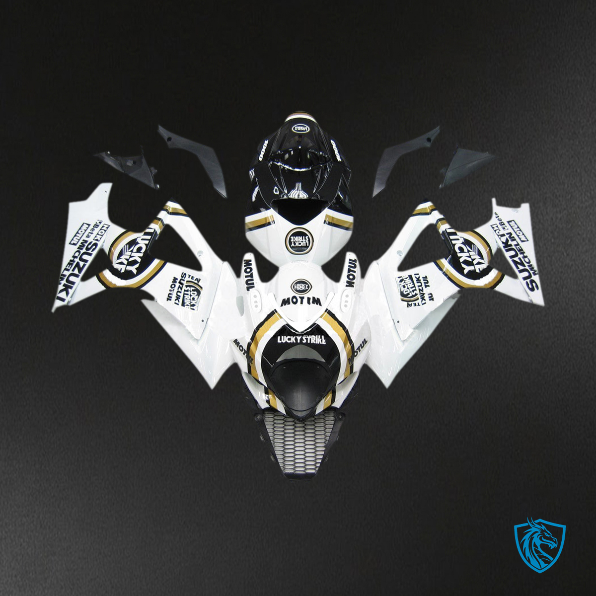 Suzuki GSXR1000 (2007-2008) Gloss White, Gold & Black Generic Fairings | ABS Bodywork