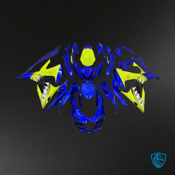 Suzuki GSXR1000 (2009-2016) Golss Blue & Green Shark - Custom ABS Fairing Kit