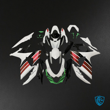 Suzuki GSXR1000 (2009-2016) White, Red & Green Injection Fairing Kit - Aftermarket ABS Bodywork