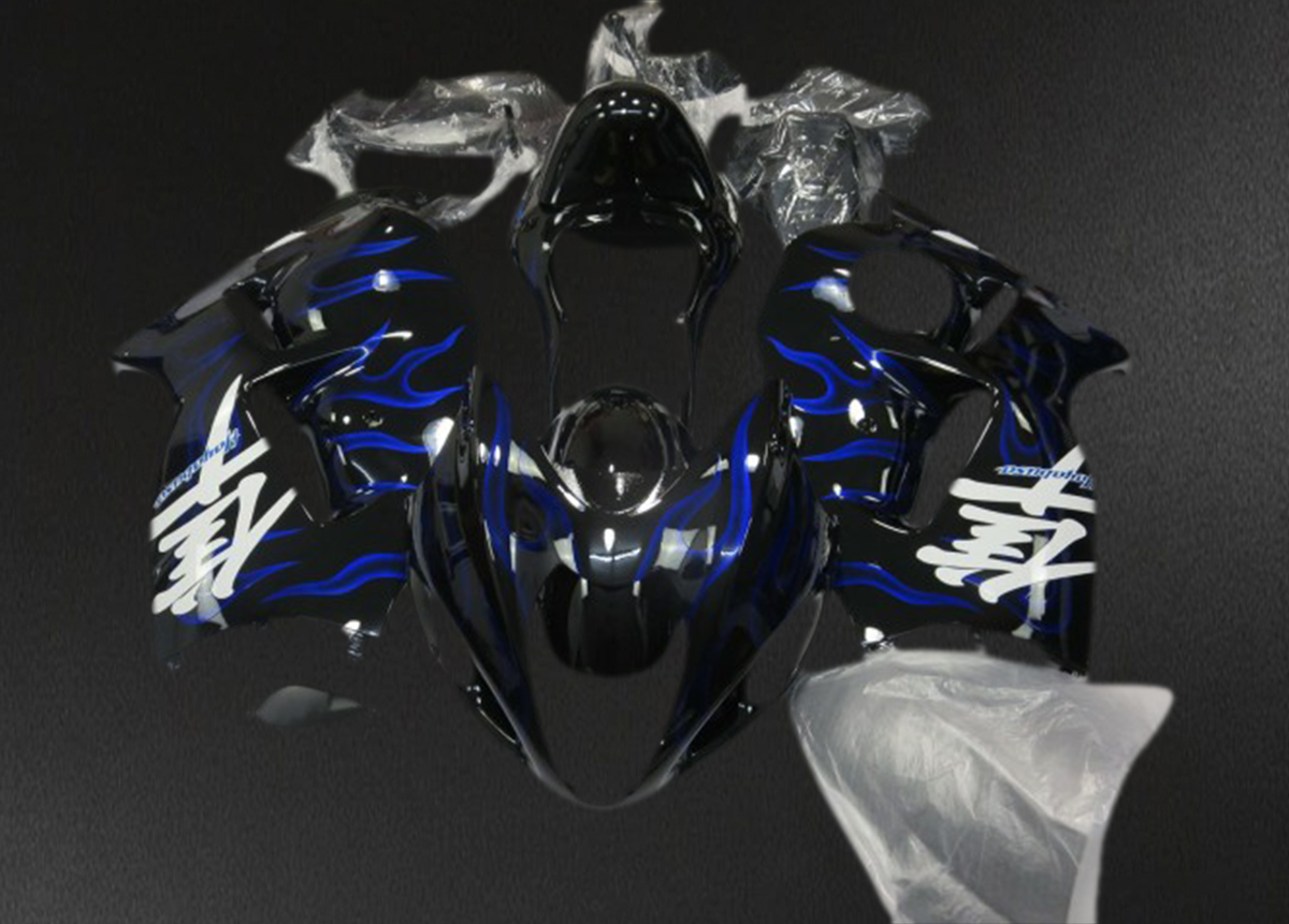 Suzuki GSXR 1300 (1997-2007) Blue Swirl Motorcycle Fairings Kit | ABS Bodywork