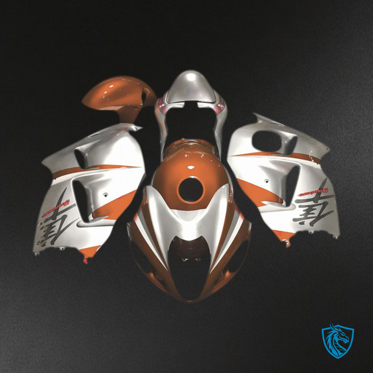 Suzuki GSXR 1300 (1997-2007) Gloss Orange & Silver Motorcycle - Custom ABS Fairing Kit
