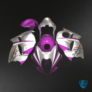 Suzuki GSXR 1300 (1997-2007) Gloss Pink & Silver - MERGEment Motorcycle Fairings Kit