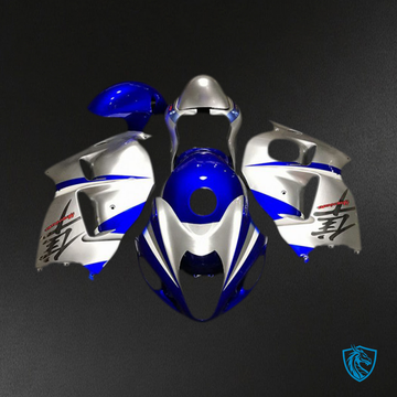 Suzuki GSXR 1300 (1997-2007) Glossy Blue & Silver - MERGEment Motorcycle Fairings Kit