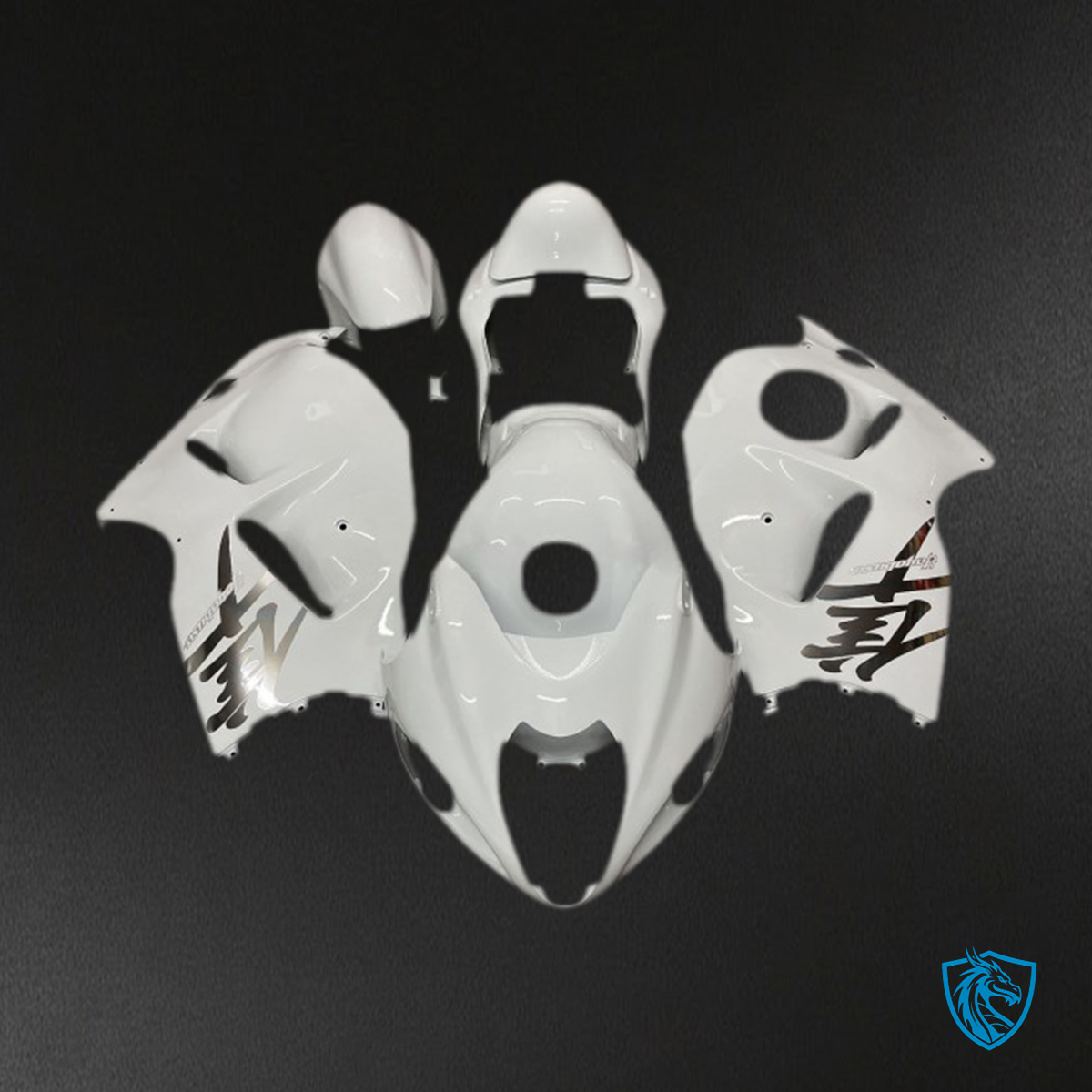 Suzuki GSXR 1300 (1997-2007) Glossy White Design - MERGEment Motorcycle Fairings Kit