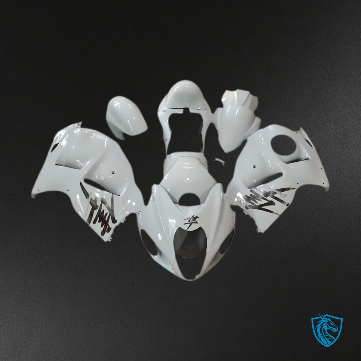 Suzuki GSXR 1300 (1997-2007) Glossy White & Silver OEM Style Fairings Kit - Aftermarket ABS Bodywork