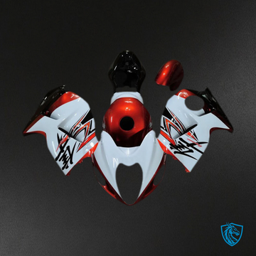 Suzuki GSXR 1300 (1997-2007) Glossy White & Orange - MERGEment Motorcycle Fairings Kit