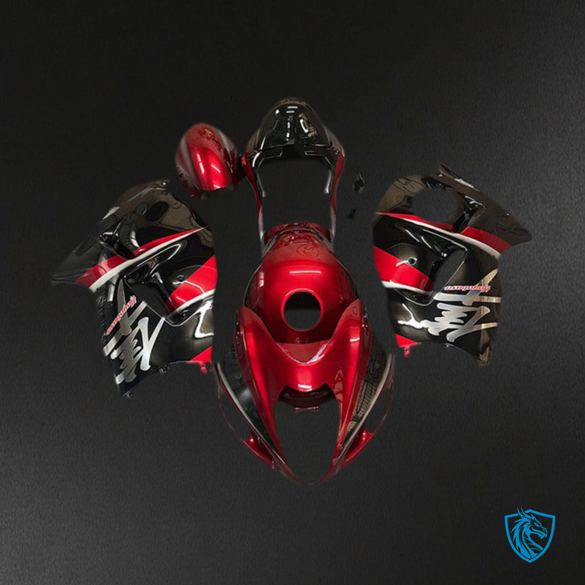 Suzuki GSXR 1300 (1997-2007) Red & Black Motorcycle - Custom ABS Fairing Kit