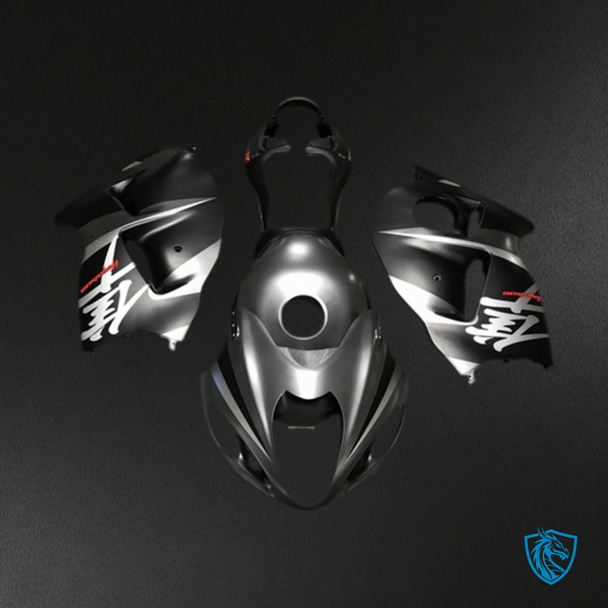 Suzuki GSXR 1300 (1997-2007) Matt Silver & Black Motorcycle Fairings Kit - Aftermarket ABS Bodywork