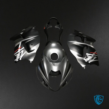 Suzuki GSXR 1300 (1997-2007) Matt Silver & Black Motorcycle Fairings Kit - Aftermarket ABS Bodywork