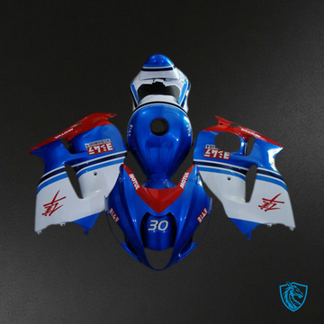 Suzuki GSXR 1300 (1997-2007) Ocean Blue & White Motorcycle - Custom ABS Fairing Kit
