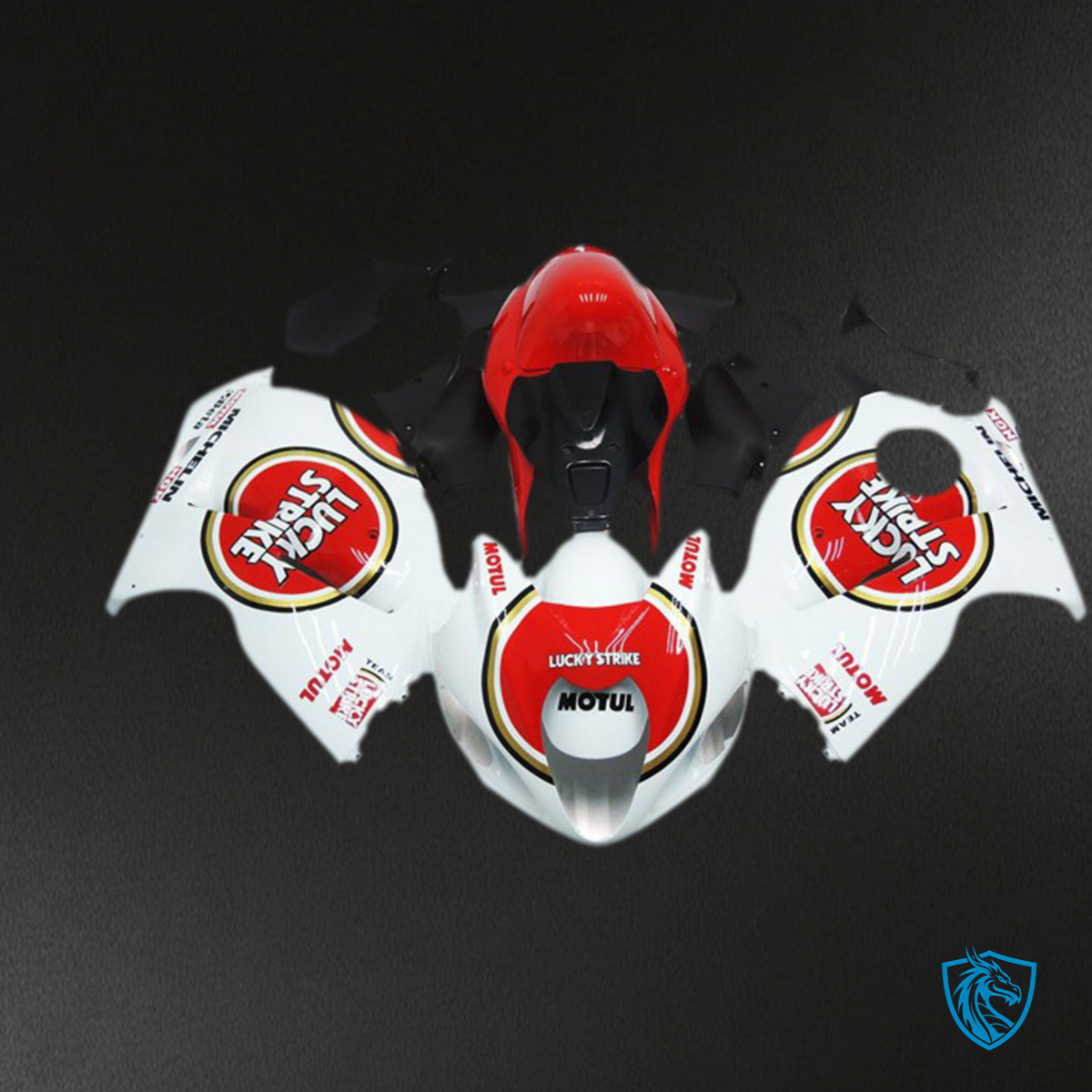 Suzuki GSXR 1300 (1997-2007) Red Lucky Strike Style - MERGEment Motorcycle Fairings Kit