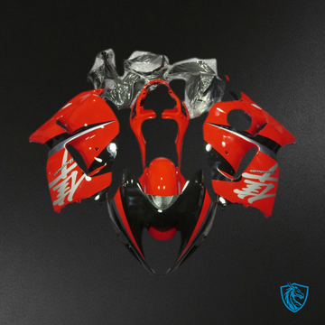 Suzuki GSXR 1300 (1997-2007) Red, Black & Silver Stickers Motorcycle Fairings Kit - Aftermarket ABS Bodywork