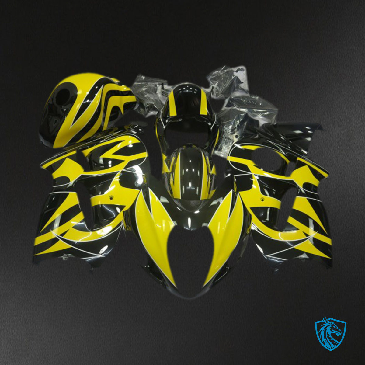 Suzuki GSXR 1300 (1997-2007) Yellow & Black - MERGEment Motorcycle Fairings Kit