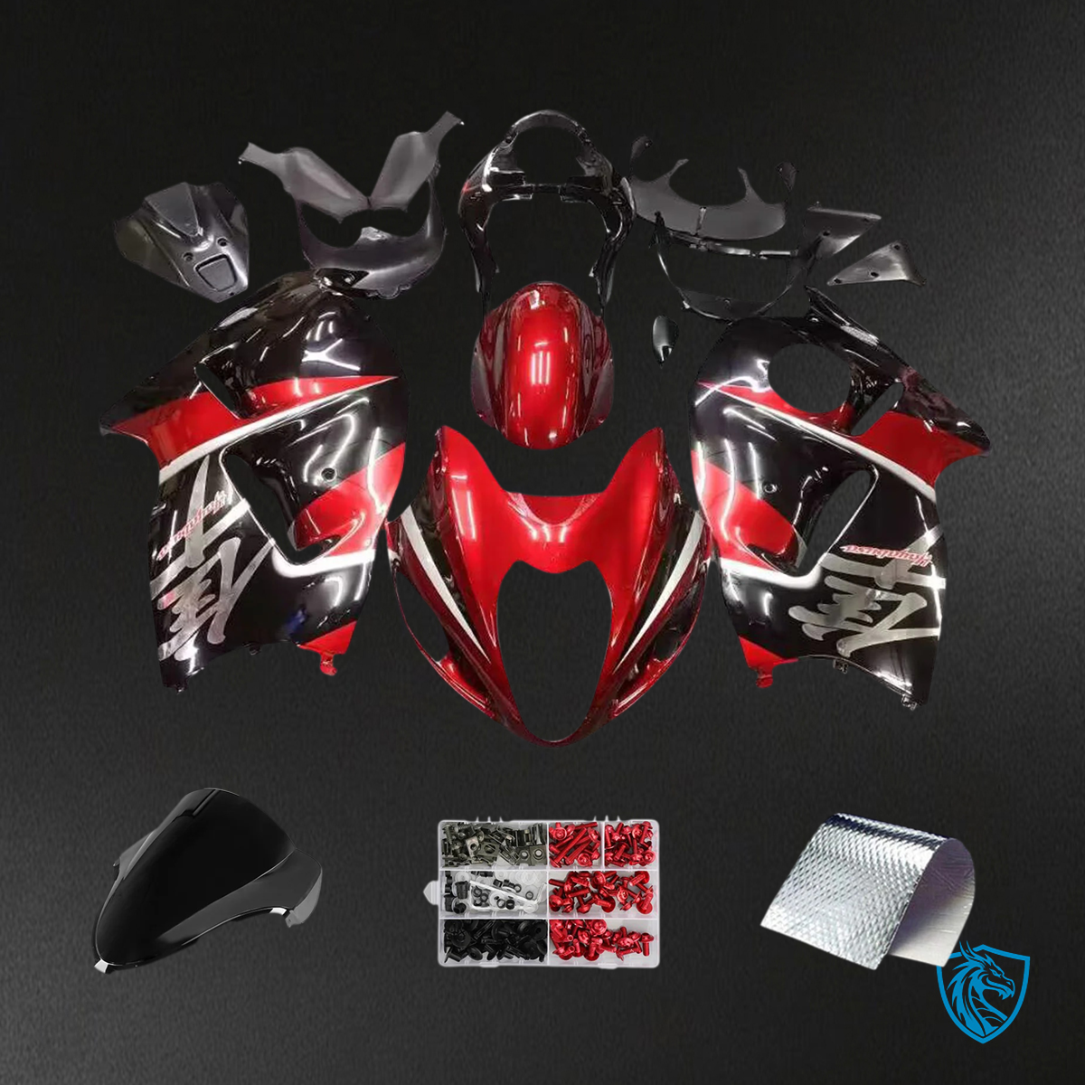 Suzuki GSXR1300 (1999-2007) Hayabusa G-Black & Red - Fairing Kit
