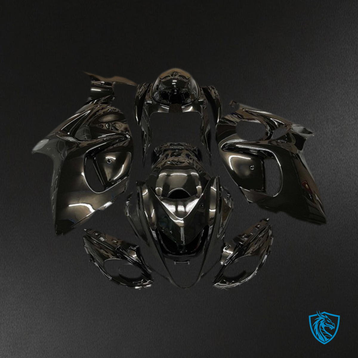 Suzuki GSXR 1300 (2008-2020) Black Solid Glossy Motorcycle Fairings Kit - Aftermarket ABS Bodywork