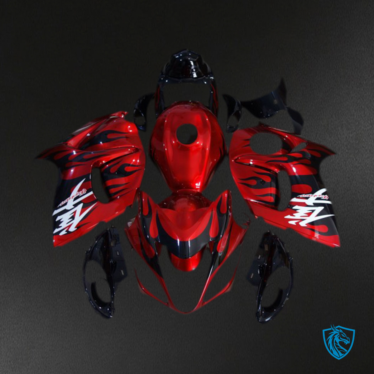 Suzuki GSXR 1300 (2008-2020) Bright Red Flame Motorcycle Fairings Kit | ABS Bodywork