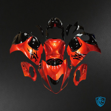 Suzuki GSXR 1300 (2008-2020) Candy Orange & Gloss Black Fairings Kit - Aftermarket ABS Bodywork