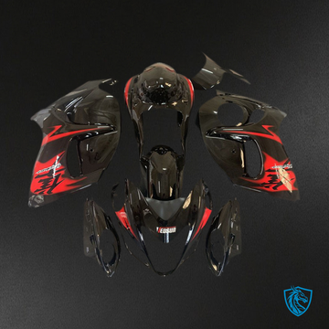 Suzuki GSXR 1300 (2008-2020) Gloss Black & Red Logos Fairings Kit - Aftermarket ABS Bodywork
