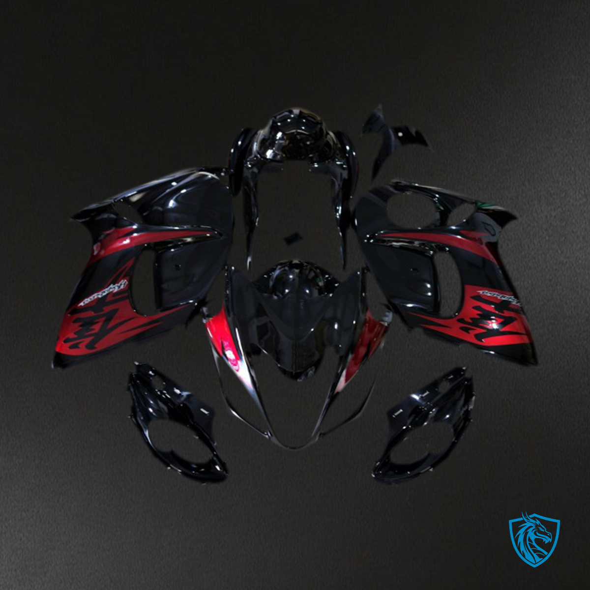 Suzuki GSXR 1300 (2008-2020) Gloss Black & Candy Red Motorcycle - Custom ABS Fairing Kit