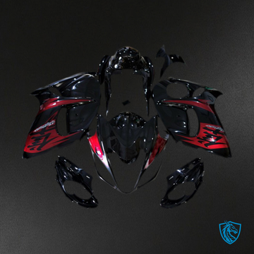 Suzuki GSXR 1300 (2008-2020) Gloss Black & Candy Red Motorcycle - Custom ABS Fairing Kit