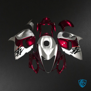 Suzuki GSXR 1300 (2008-2020) Gloss Red & Silver Motorcycle Fairings Kit - Aftermarket ABS Bodywork