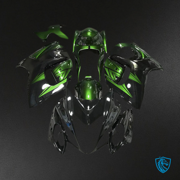 Suzuki GSXR 1300 (2008-2020) Glossy Black & Dark Green Motorcycle Fairings Kit | ABS Bodywork