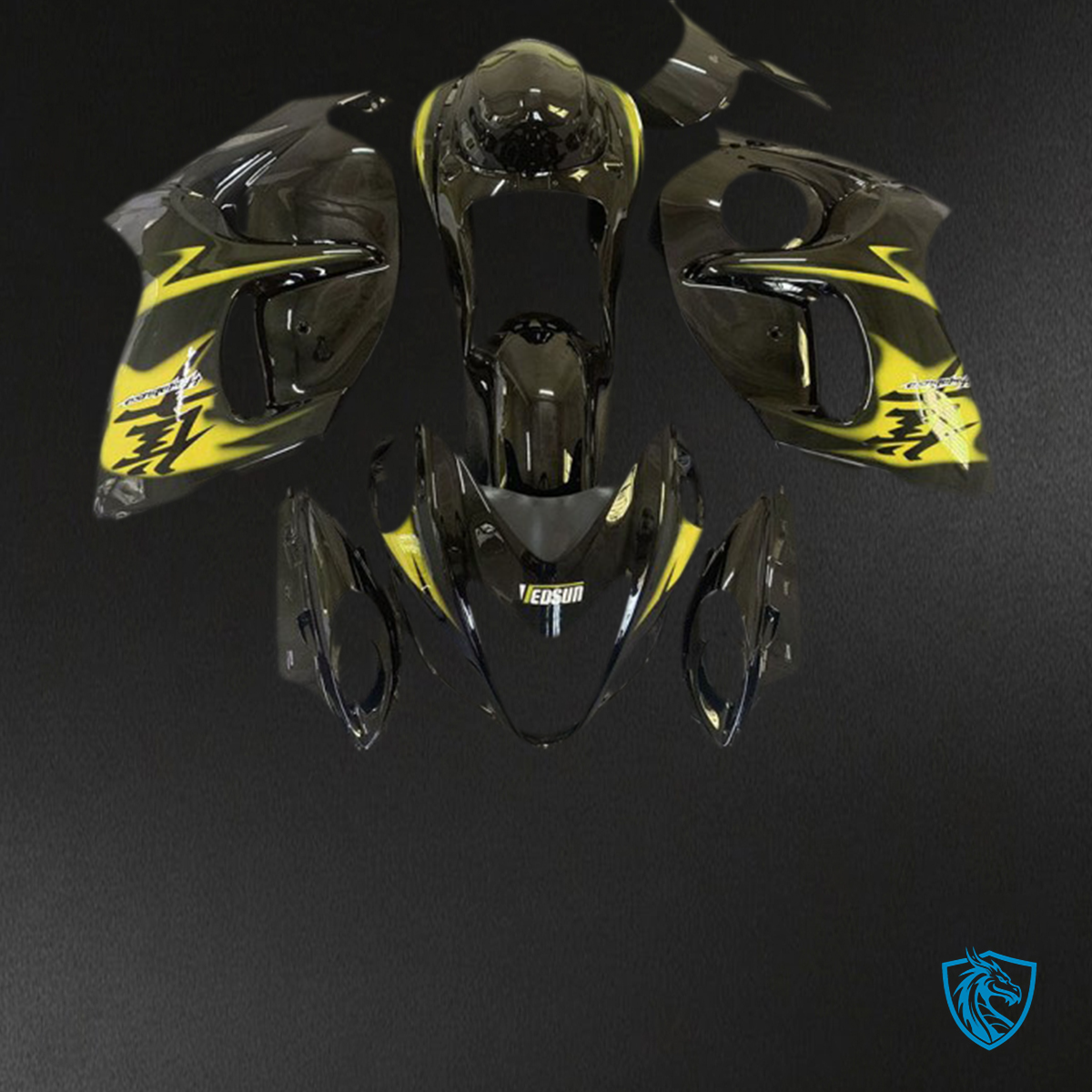 Suzuki GSXR 1300 (2008-2020) Glossy Black & Yellow - MERGEment Motorcycle Fairings Kit