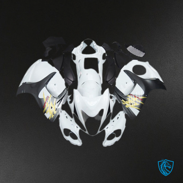 Suzuki GSXR 1300 (2008-2020) Glossy White & Silver Style - MERGEment Motorcycle Fairings Kit