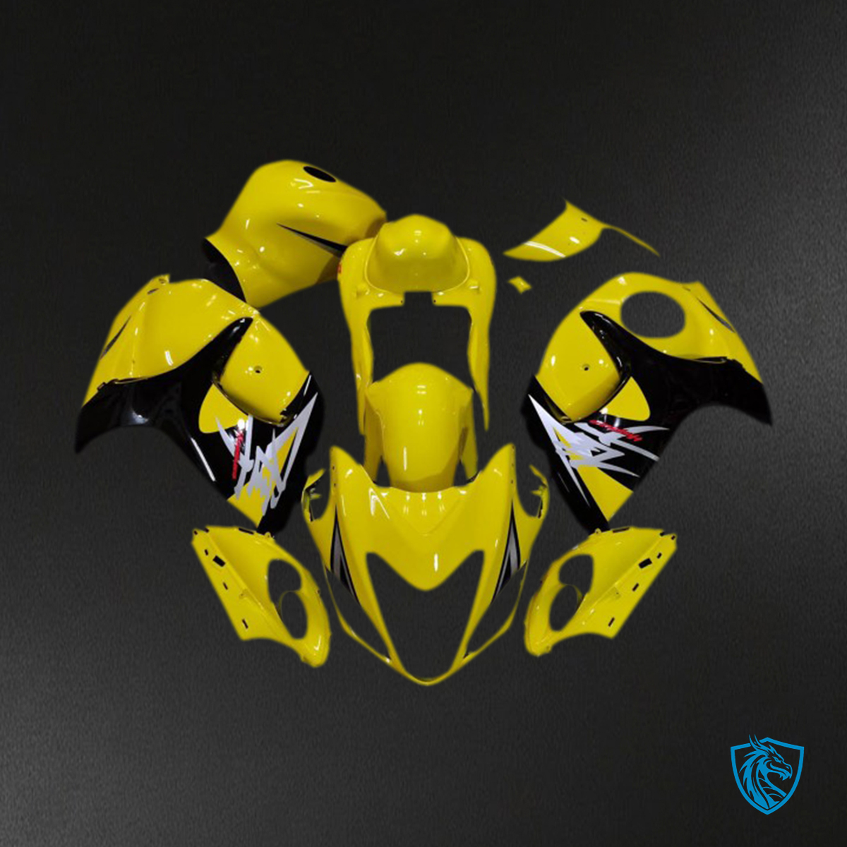 Suzuki GSXR 1300 (2008-2020) Glossy Yellow & Black Style Fairings Kit - Aftermarket ABS Bodywork