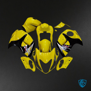Suzuki GSXR 1300 (2008-2020) Glossy Yellow & Black Style Fairings Kit - Aftermarket ABS Bodywork