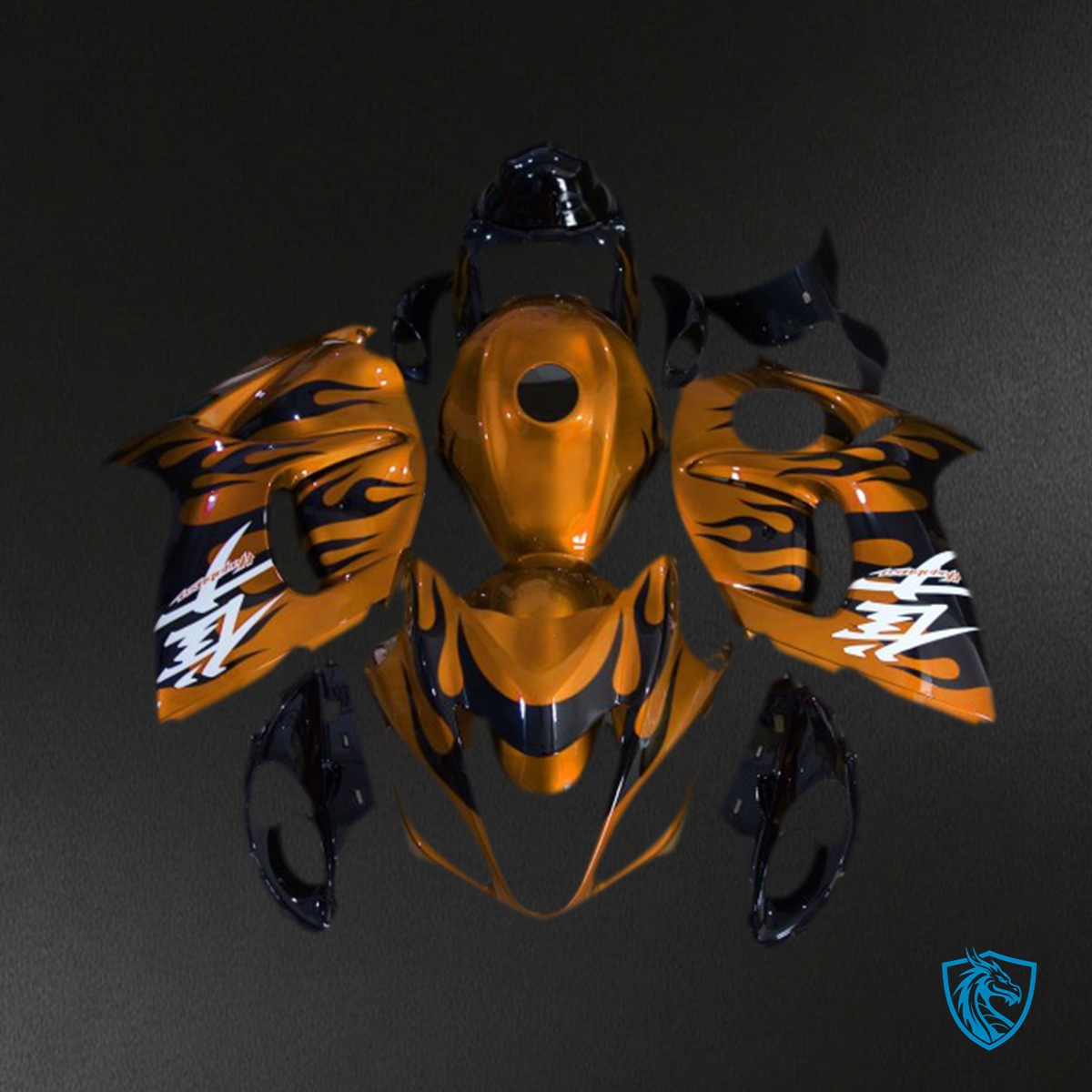 Suzuki GSXR 1300 (2008-2020) Orange Gloss & Black - MERGEment Motorcycle Fairings Kit