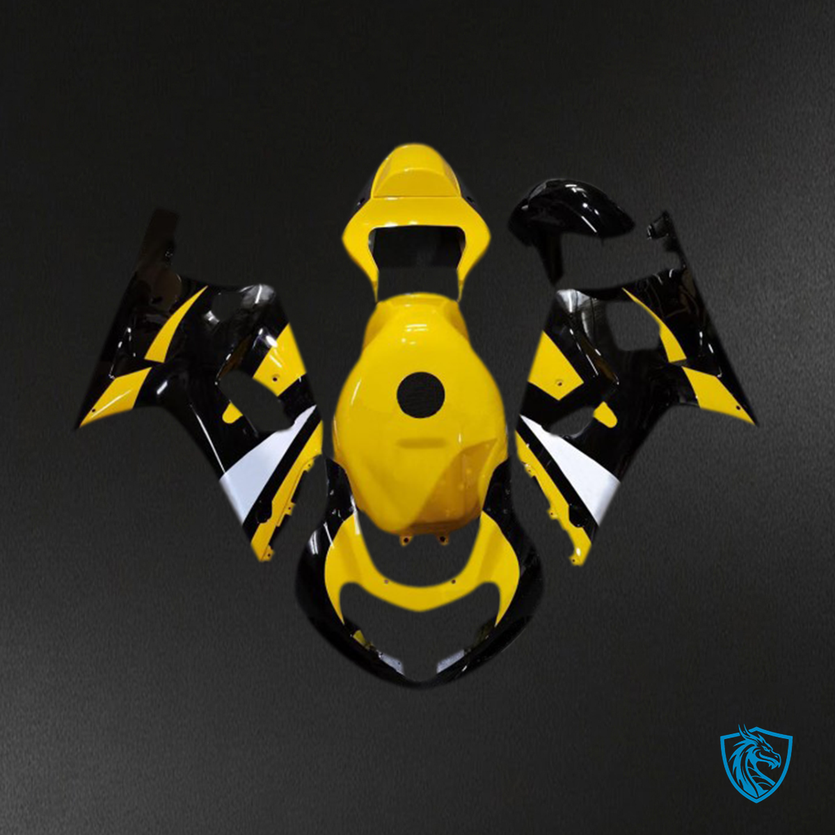 Suzuki GSXR 600-750 (2001-2003) Black & Yellow Motorcycle Fairings Kit | ABS Bodywork