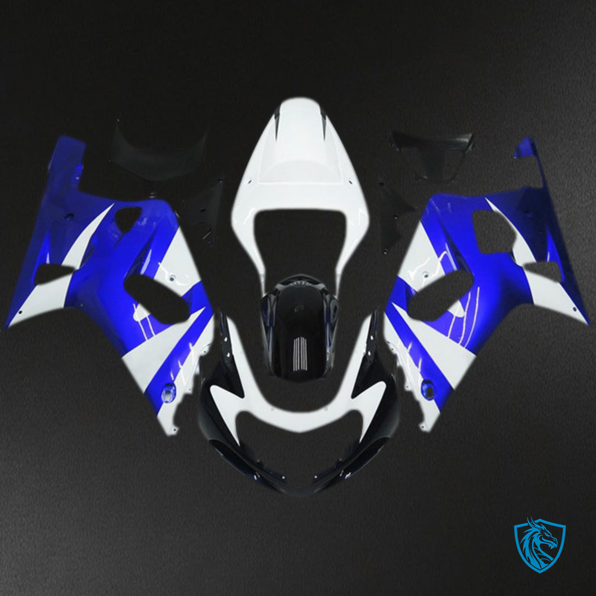 Suzuki GSXR 600-750 (2001-2003) Bright Blue & White OEM Style - MERGEment Motorcycle Fairings Kit