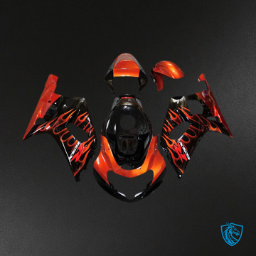 Suzuki GSXR 600-750 (2001-2003) Gloss Black & Orange Motorcycle - Custom ABS Fairing Kit