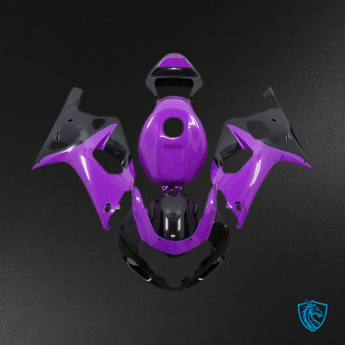 Suzuki GSXR 600-750 (2001-2003) Gloss Purple & Black Motorcycle - Custom ABS Fairing Kit