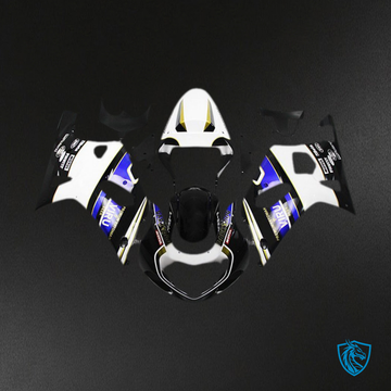 Suzuki GSXR 600-750 (2001-2003) White, Black & Gloss VIRU Style - MERGEment Motorcycle Fairings Kit