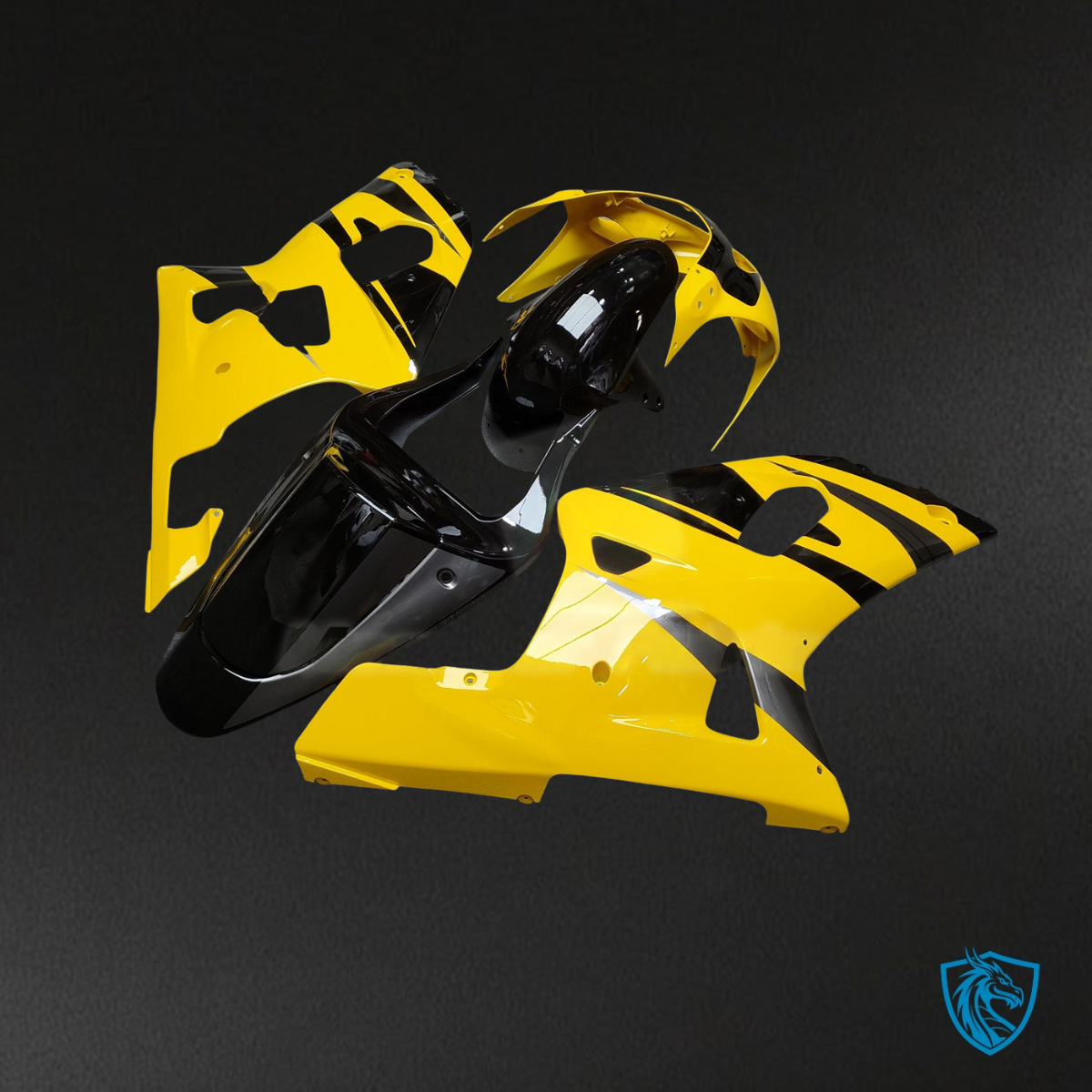 Suzuki GSXR 600-750 (2001-2003) Gloss Yellow, Black & Gray - Custom ABS Fairing Kit