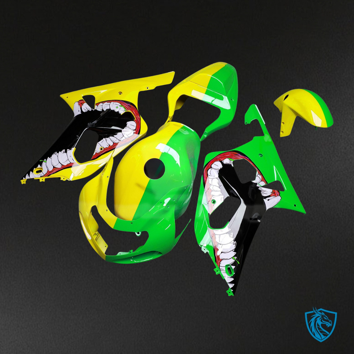 Suzuki GSXR 600-750 (2001-2003) Gloss Yellow & Green - MERGEment Motorcycle Fairings Kit