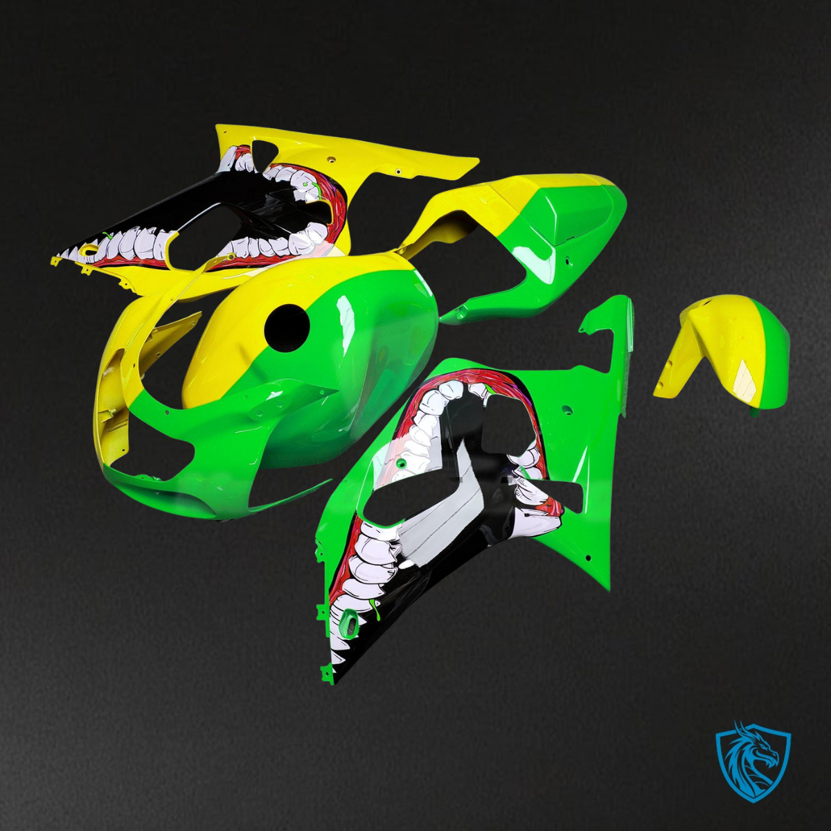 Suzuki GSXR 600-750 (2001-2003) Gloss Yellow & Green - MERGEment Motorcycle Fairings Kit