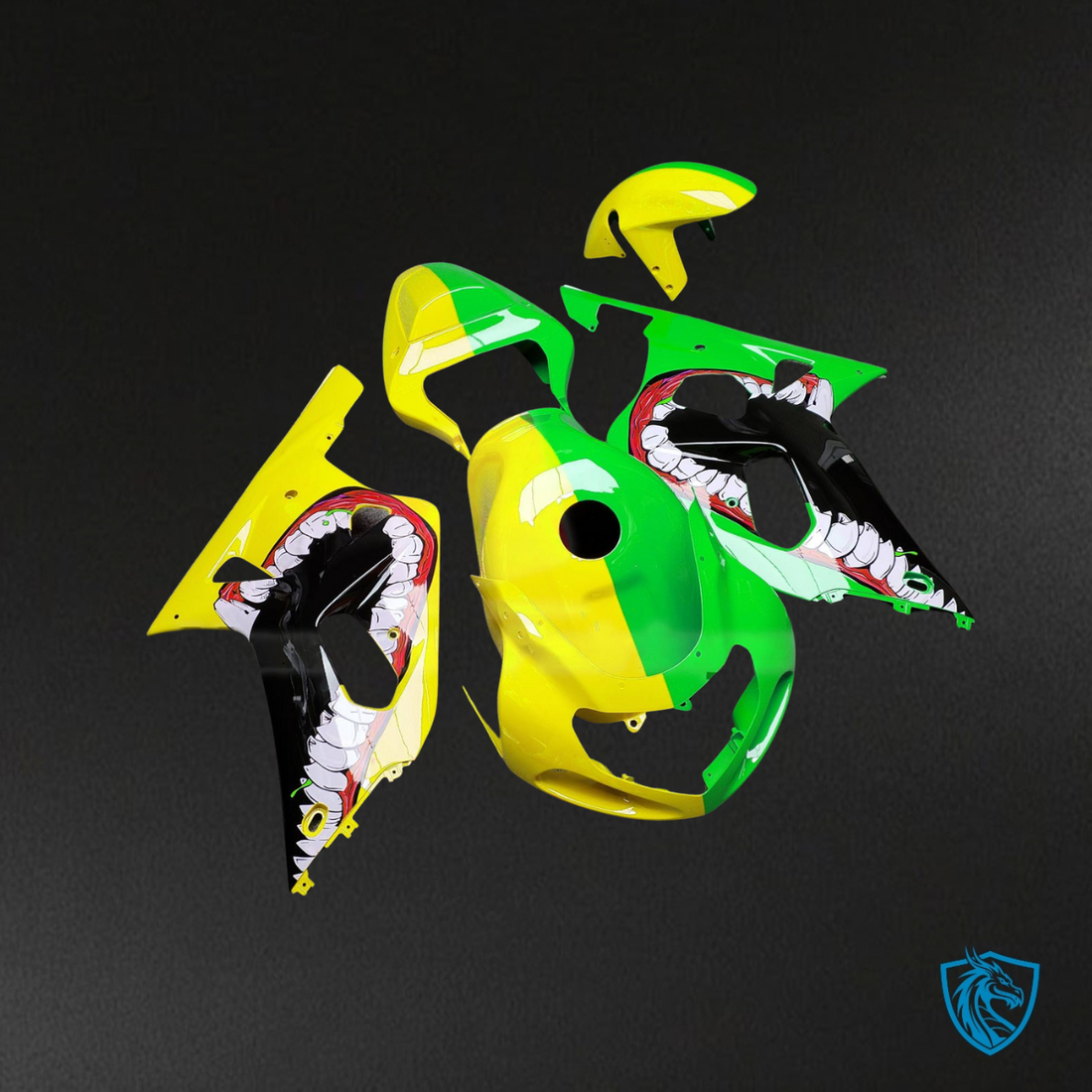Suzuki GSXR 600-750 (2001-2003) Gloss Yellow & Green - MERGEment Motorcycle Fairings Kit