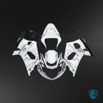 Suzuki GSXR 600-750 (2001-2003) Glossy White Corona & Black Fairings Kit - Aftermarket ABS Bodywork
